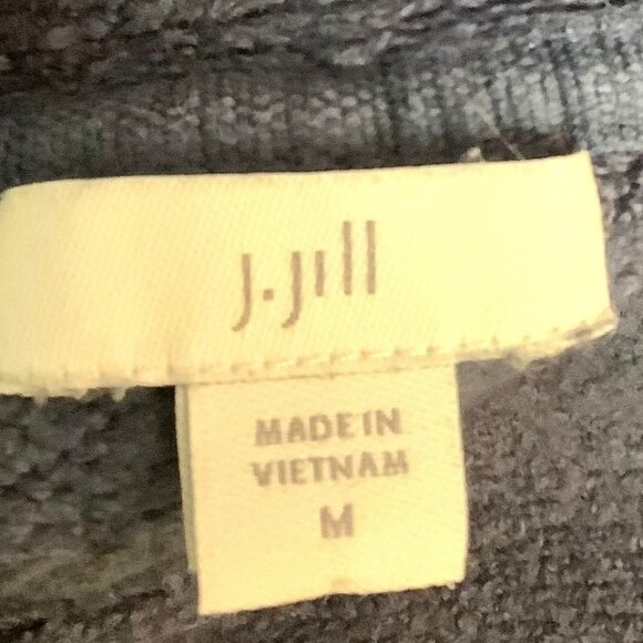 J JILL Boucle Knit Cowl Neck Pullover Sweater Cotton Blend Blue Size M - Picture 4 of 7